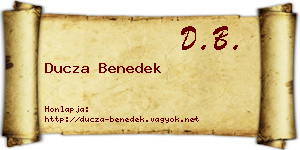 Ducza Benedek névjegykártya