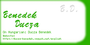 benedek ducza business card